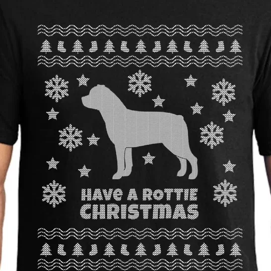 Rottweiler Ugly Christmas Rottie Holiday Gift Pajama Set