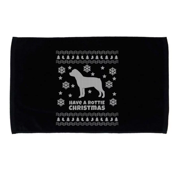 Rottweiler Ugly Christmas Rottie Holiday Gift Microfiber Hand Towel