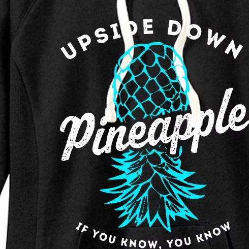 Retro Upside Down Pineapple Swinger Women's Fleece Hoodie