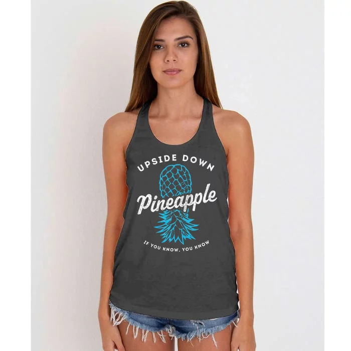 Retro Upside Down Pineapple Swinger Women's Knotted Racerback Tank