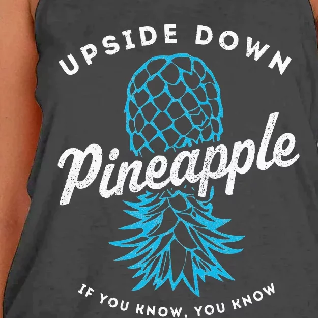 Retro Upside Down Pineapple Swinger Women's Knotted Racerback Tank