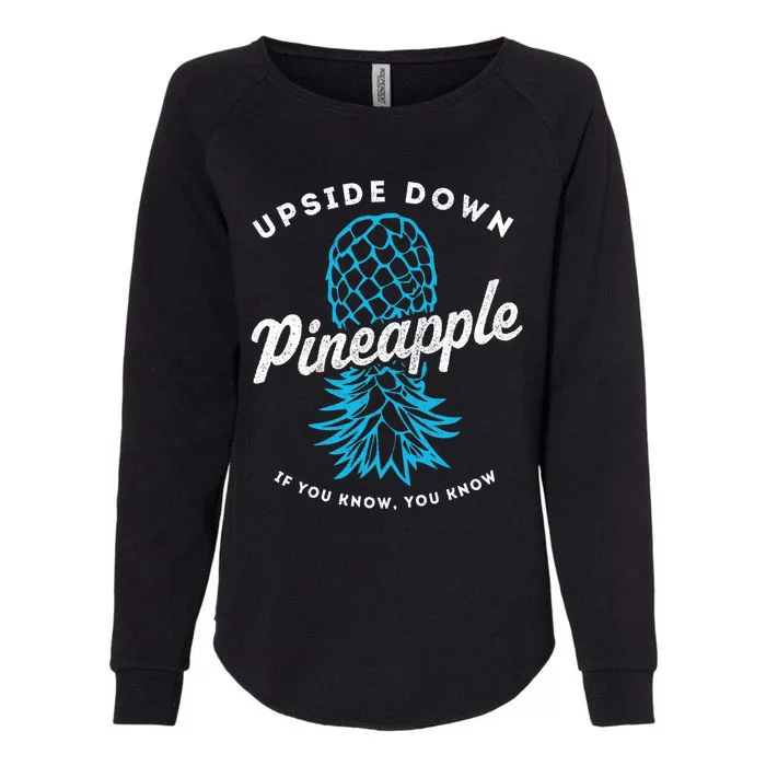 Retro Upside Down Pineapple Swinger Womens California Wash Sweatshirt