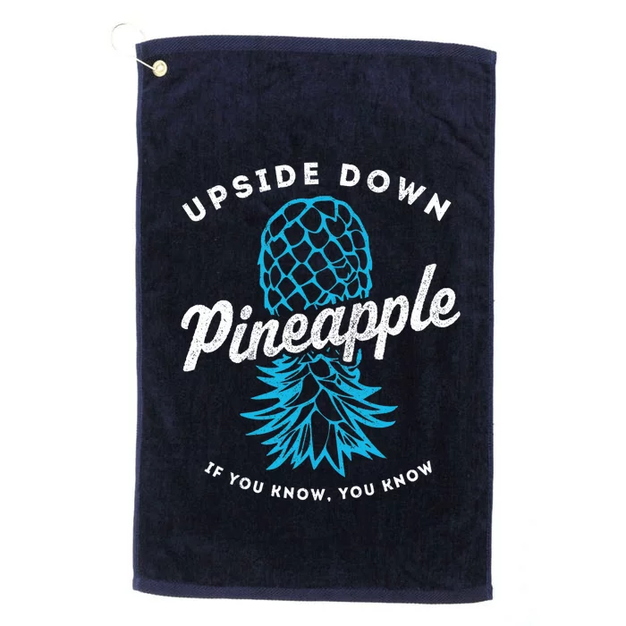 Retro Upside Down Pineapple Swinger Platinum Collection Golf Towel