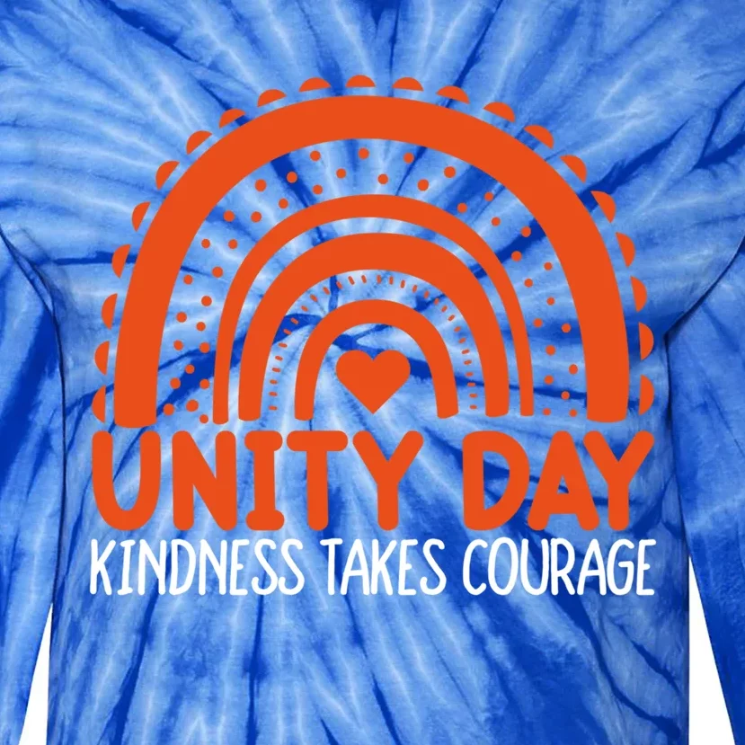 Rainbow Unity Day Orange Kindness Takes Courage Unity Day Gift Tie-Dye Long Sleeve Shirt