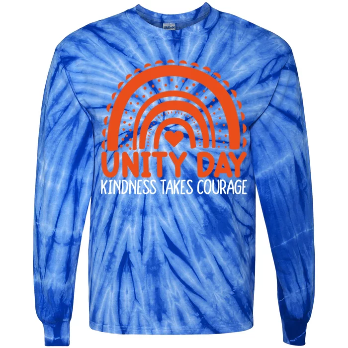 Rainbow Unity Day Orange Kindness Takes Courage Unity Day Gift Tie-Dye Long Sleeve Shirt