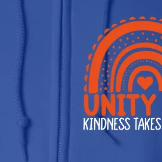 Rainbow Unity Day Orange Kindness Takes Courage Unity Day Gift Full Zip Hoodie