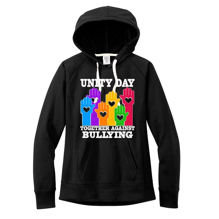 Retro Unity Day Together Against Bullying Raised Hands Women's Fleece Hoodie