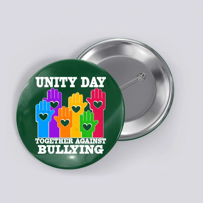 Retro Unity Day Together Against Bullying Raised Hands Button