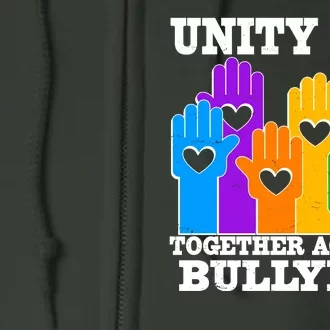 Retro Unity Day Together Against Bullying Raised Hands Full Zip Hoodie