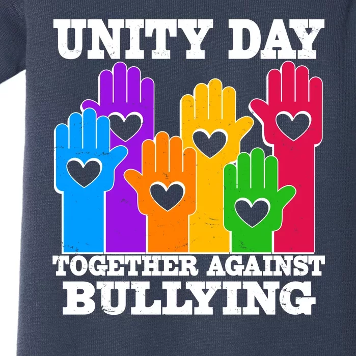 Retro Unity Day Together Against Bullying Raised Hands Baby Bodysuit