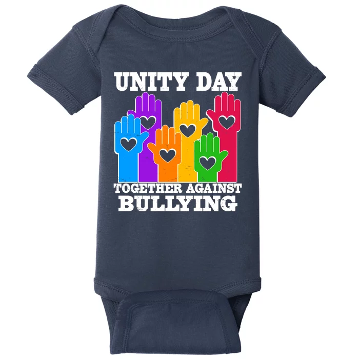 Retro Unity Day Together Against Bullying Raised Hands Baby Bodysuit