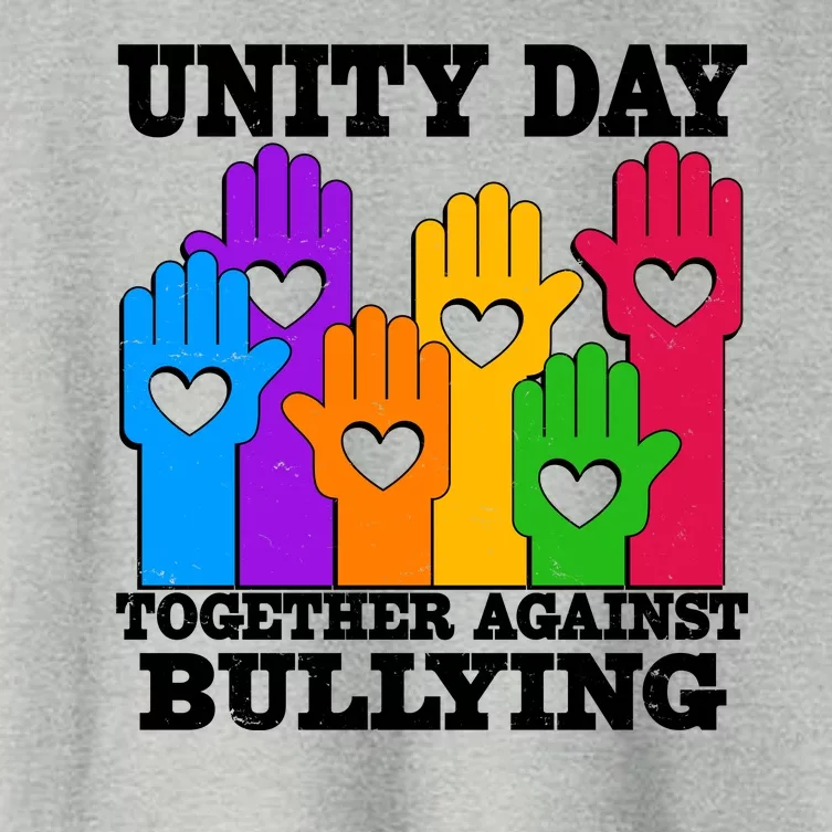 Retro Unity Day Together Against Bullying Raised Hands Women's Crop Top Tee