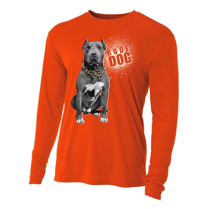 Rude Dog Pitbull Lover Cooling Performance Long Sleeve Crew