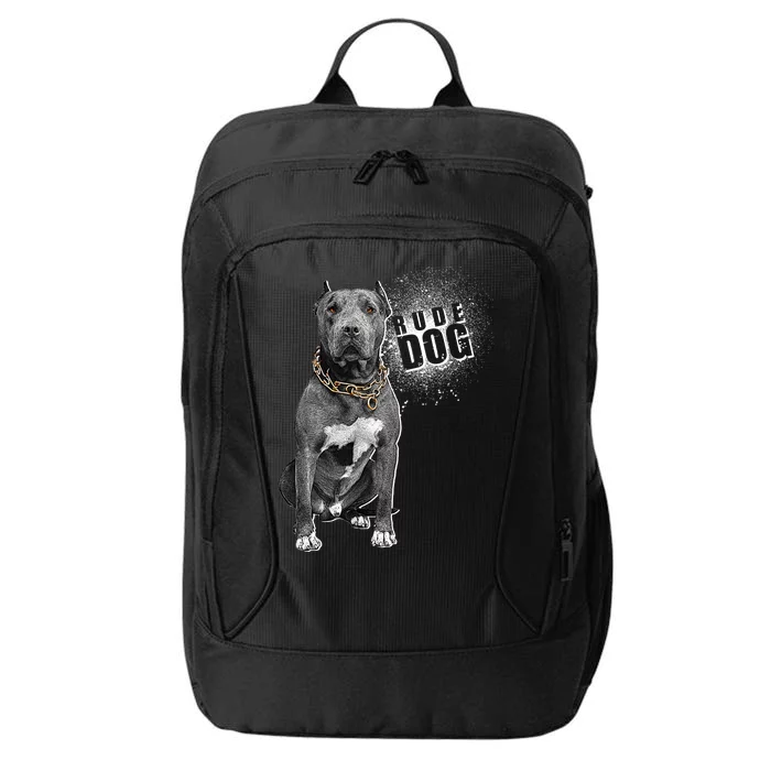 Rude Dog Pitbull Lover City Backpack