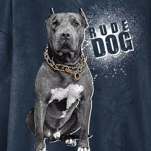 Rude Dog Pitbull Lover Hooded Wearable Blanket