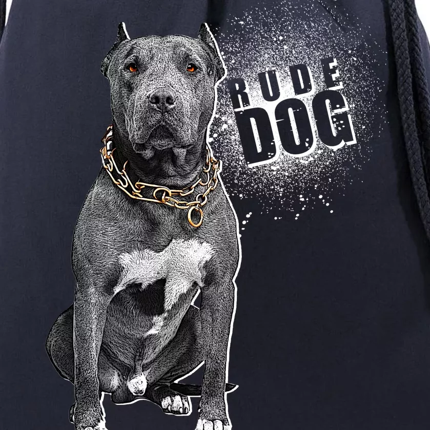 Rude Dog Pitbull Lover Drawstring Bag