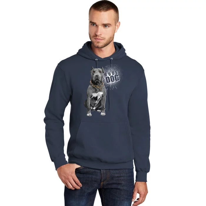 Rude Dog Pitbull Lover Tall Hoodie