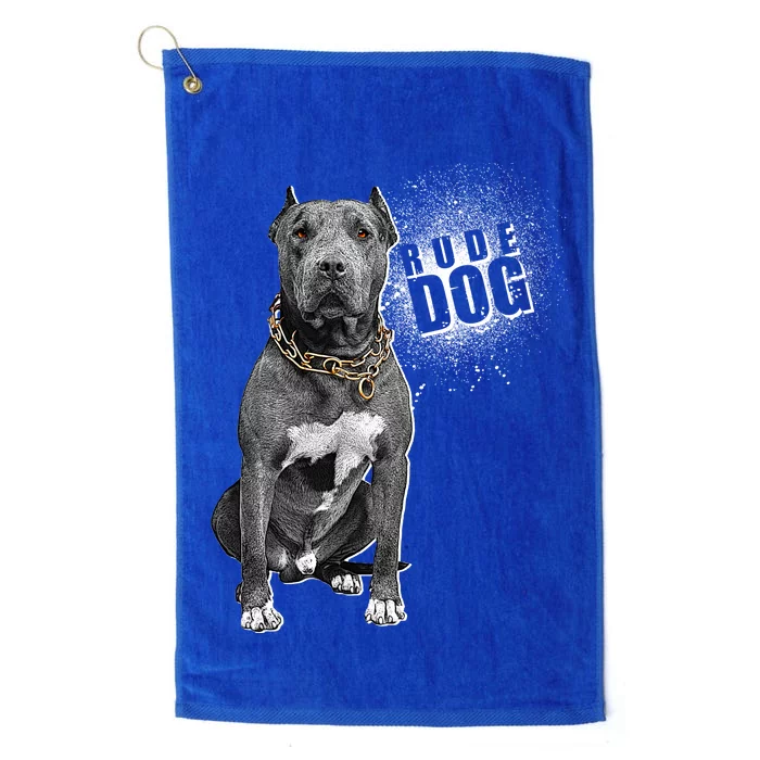 Rude Dog Pitbull Lover Platinum Collection Golf Towel