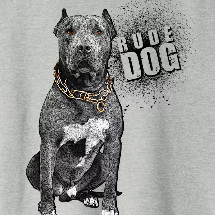 Rude Dog Pitbull Lover Women's Crop Top Tee