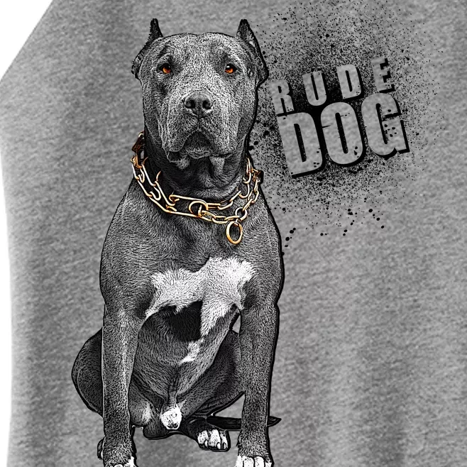 Rude Dog Pitbull Lover Women’s Perfect Tri Rocker Tank