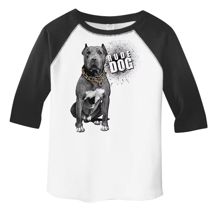 Rude Dog Pitbull Lover Toddler Fine Jersey T-Shirt