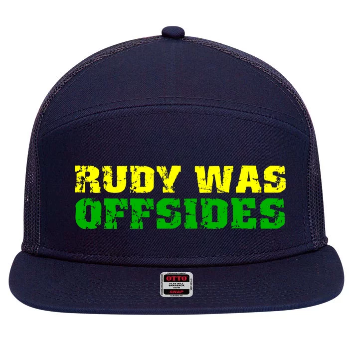 Rudy Was Offsides 7 Panel Mesh Trucker Snapback Hat