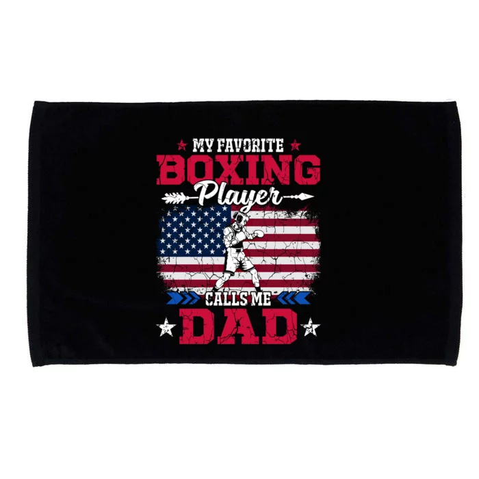 Retro Usa Flag Boxing Player Calls Me Dad 4th July Cute Gift Microfiber Hand Towel