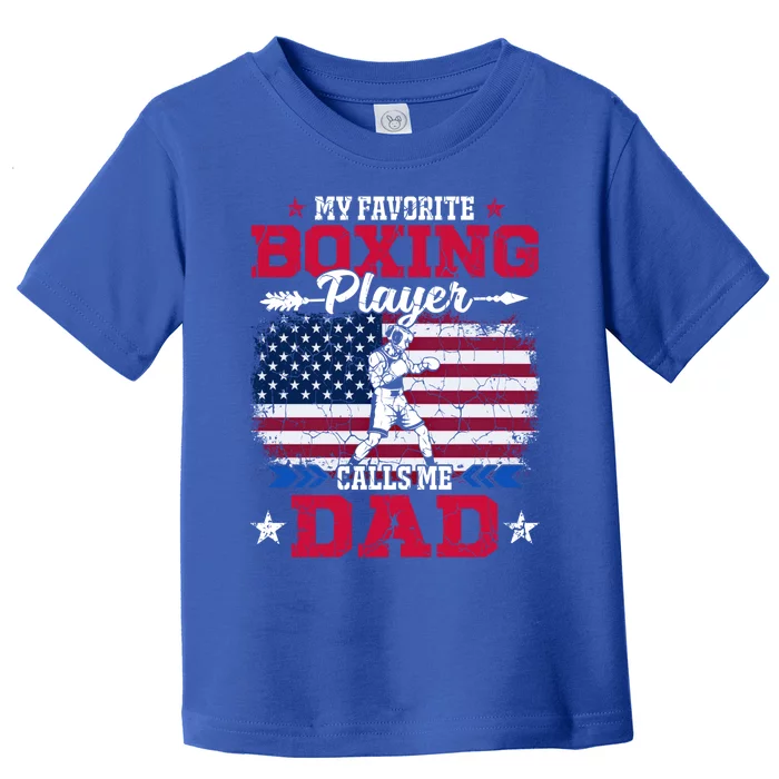 Retro Usa Flag Boxing Player Calls Me Dad 4th July Cute Gift Toddler T-Shirt