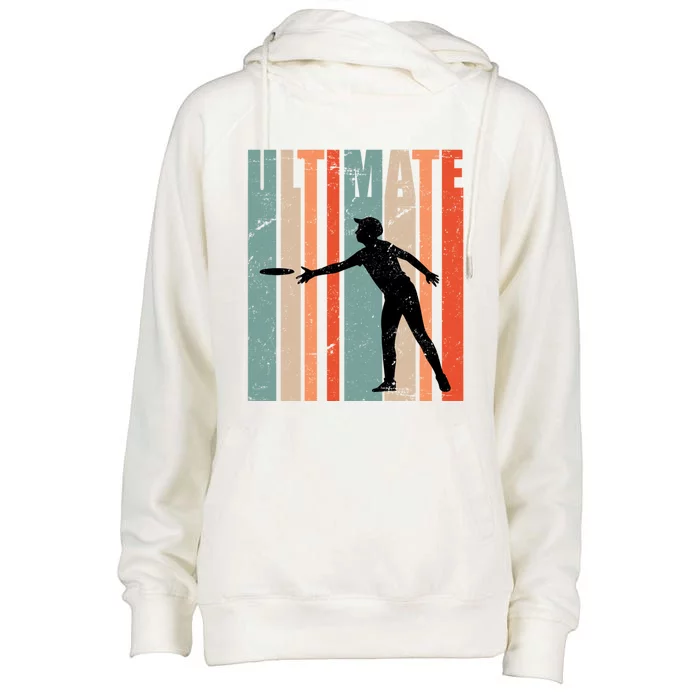 Retro Ultimate Frisbee Gift Womens Funnel Neck Pullover Hood