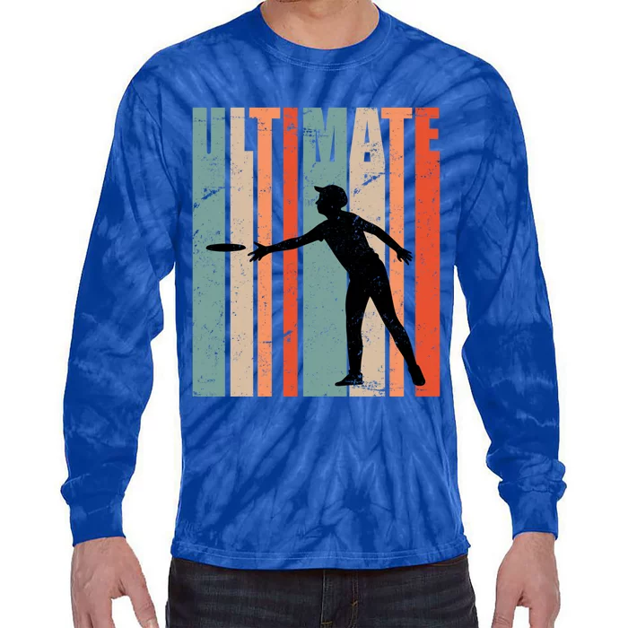 Retro Ultimate Frisbee Gift Tie-Dye Long Sleeve Shirt