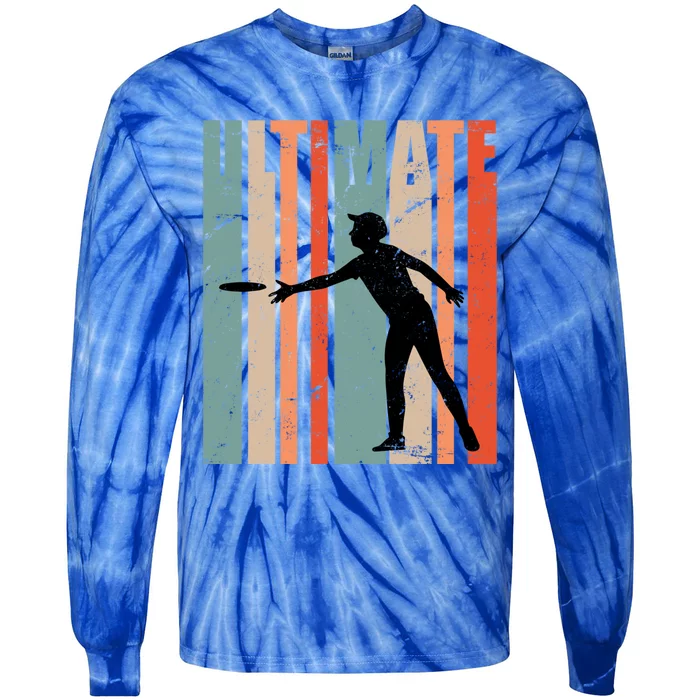 Retro Ultimate Frisbee Gift Tie-Dye Long Sleeve Shirt