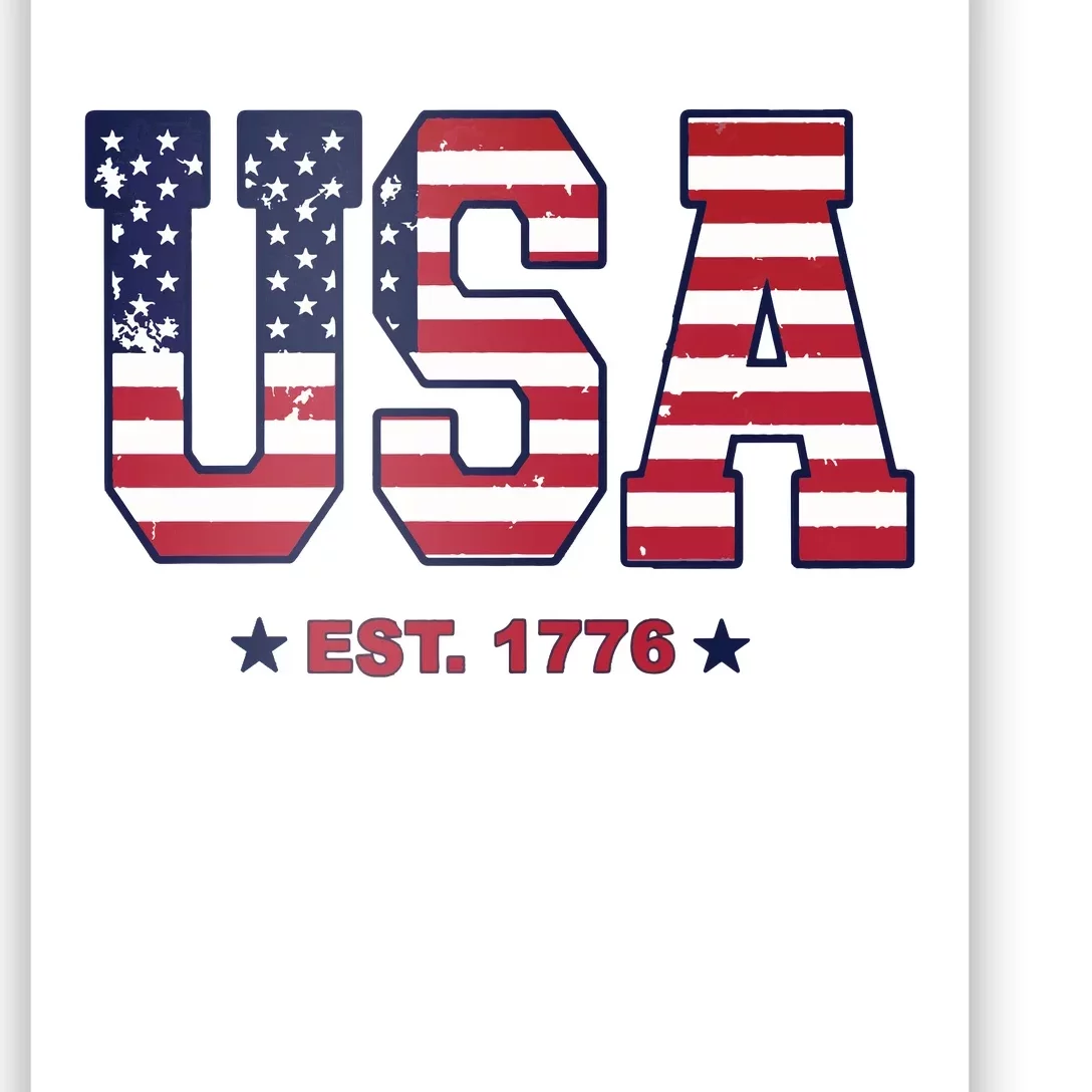 Retro Usa Flag Est. 1776 4th Of July Graphic American Flag Poster