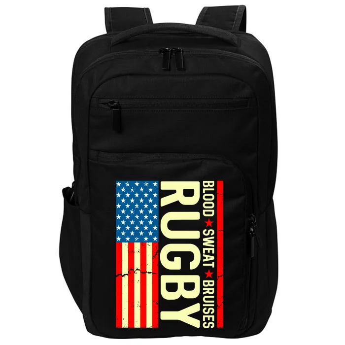 Rugby USA Flag Blood Sweat Bruises Impact Tech Backpack