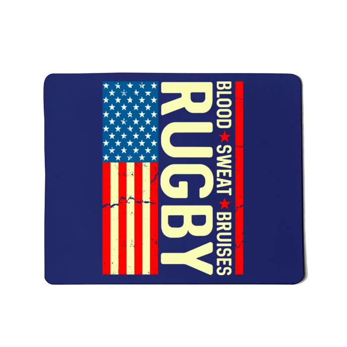 Rugby USA Flag Blood Sweat Bruises Mousepad