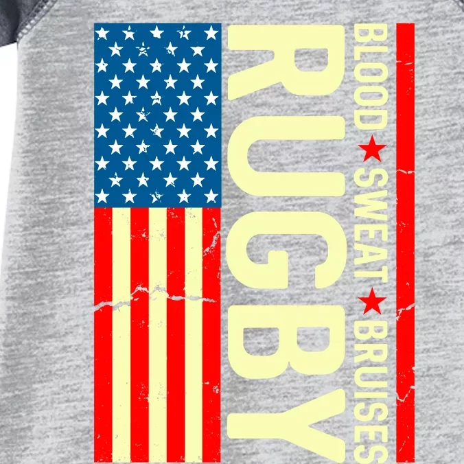 Rugby USA Flag Blood Sweat Bruises Infant Baby Jersey Bodysuit