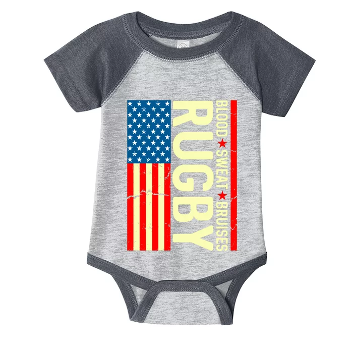 Rugby USA Flag Blood Sweat Bruises Infant Baby Jersey Bodysuit