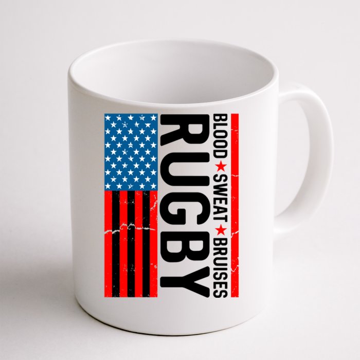 Rugby USA Flag Blood Sweat Bruises Front & Back Coffee Mug