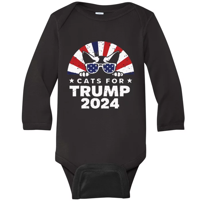 Retro Us Flag Design Baby Long Sleeve Bodysuit