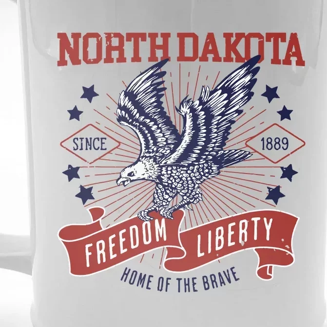 Retro Usa Freedom Eagle 1889 Vintage State North Dakota Front & Back Beer Stein