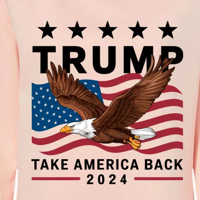 Retro Us Flag Trump Take America Back Womens California Wash Sweatshirt