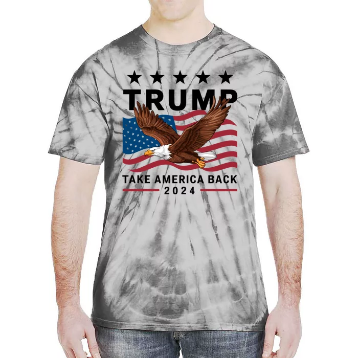 Retro Us Flag Trump Take America Back Tie-Dye T-Shirt