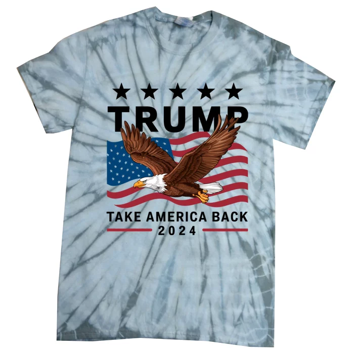 Retro Us Flag Trump Take America Back Tie-Dye T-Shirt