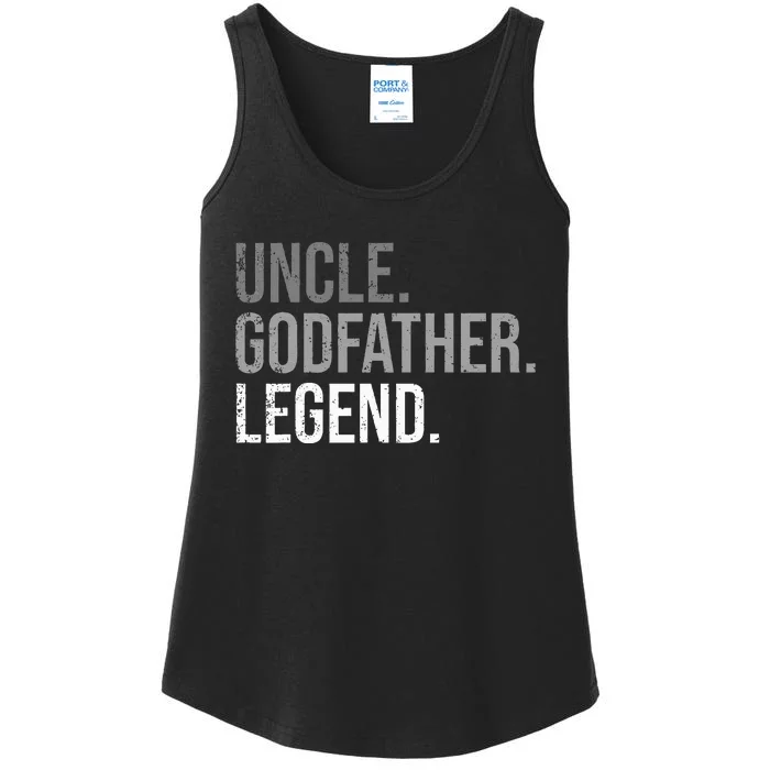 retro Uncle Godfather Legend Best Godfather Ladies Essential Tank