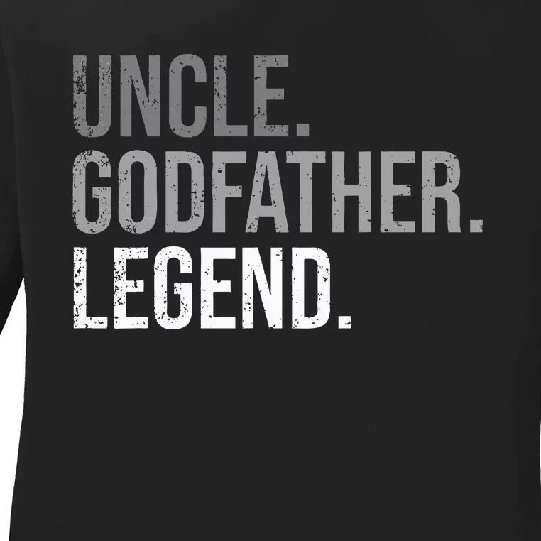 retro Uncle Godfather Legend Best Godfather Ladies Long Sleeve Shirt