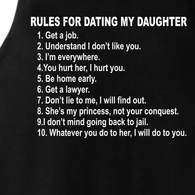 Rules For Dating My Daughter Father's Day Ladies Tri-Blend Wicking Tank