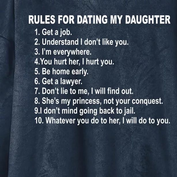 Rules For Dating My Daughter Father's Day Hooded Wearable Blanket