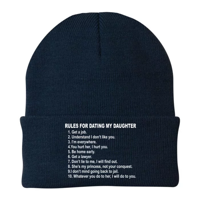 Rules For Dating My Daughter Father's Day Knit Cap Winter Beanie