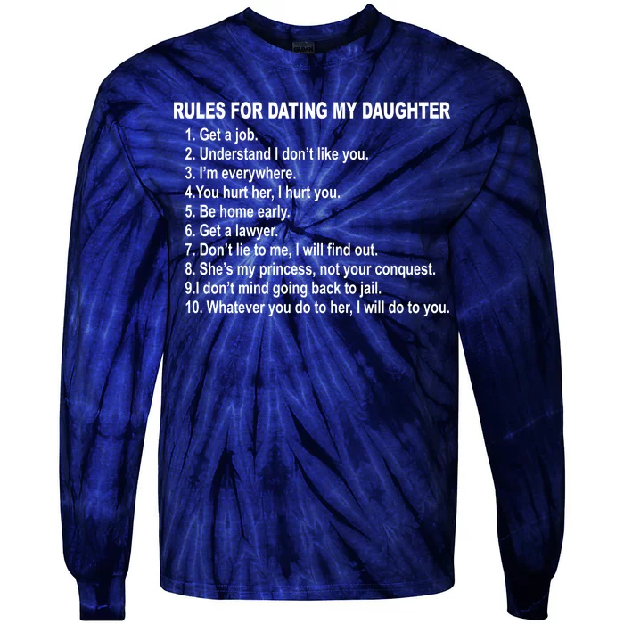 Rules For Dating My Daughter Father's Day Tie-Dye Long Sleeve Shirt