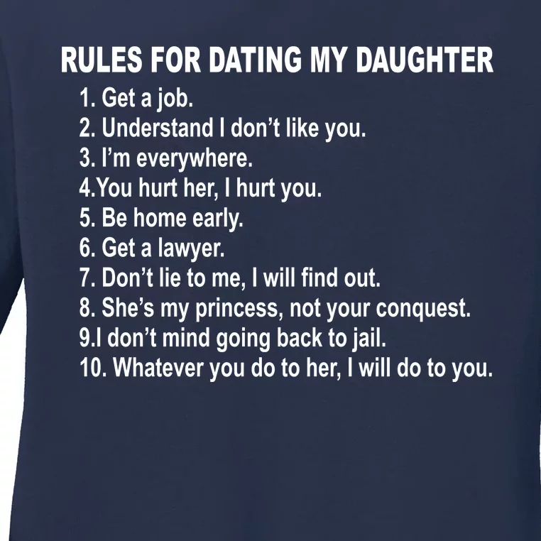 Rules For Dating My Daughter Father's Day Ladies Long Sleeve Shirt