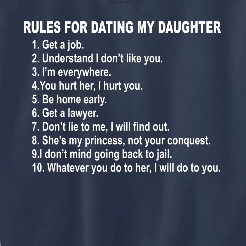 Rules For Dating My Daughter Father's Day Kids Sweatshirt